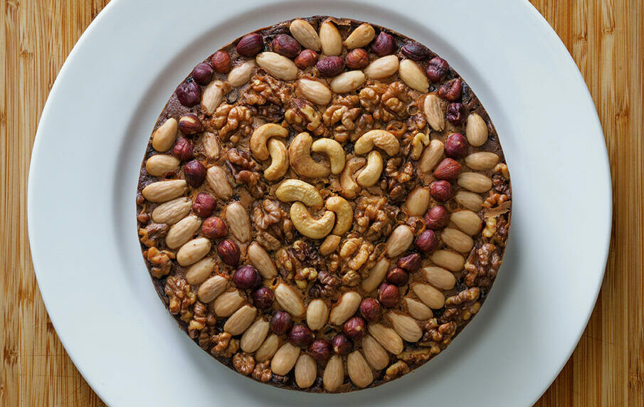 beans and nuts in the shape of a heart
